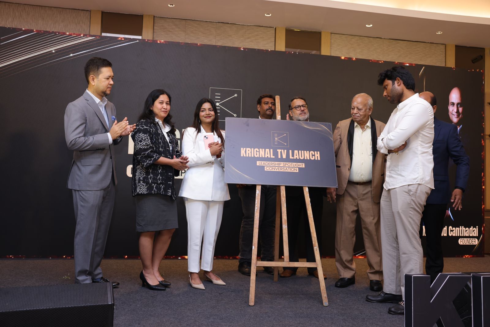 Presenting to guests of honour at the launch